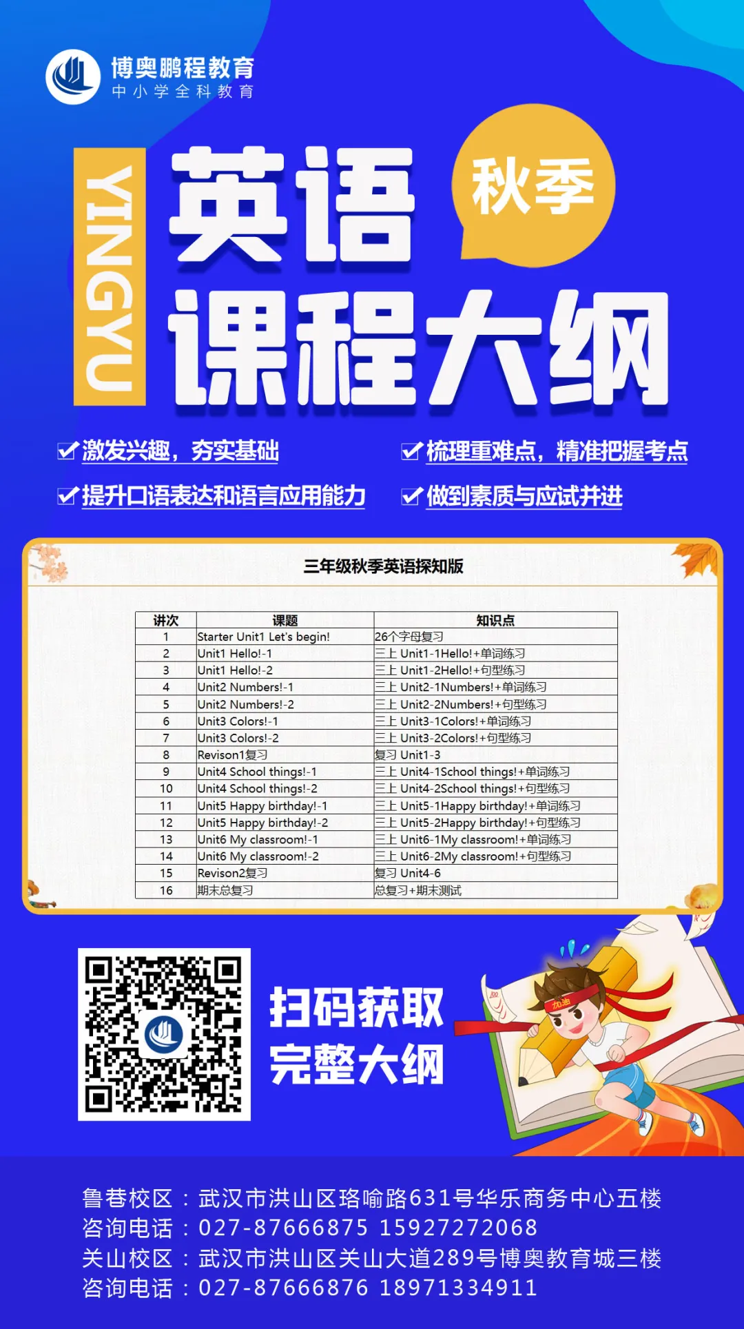 叮~ 请查收你的秋季班课程目录