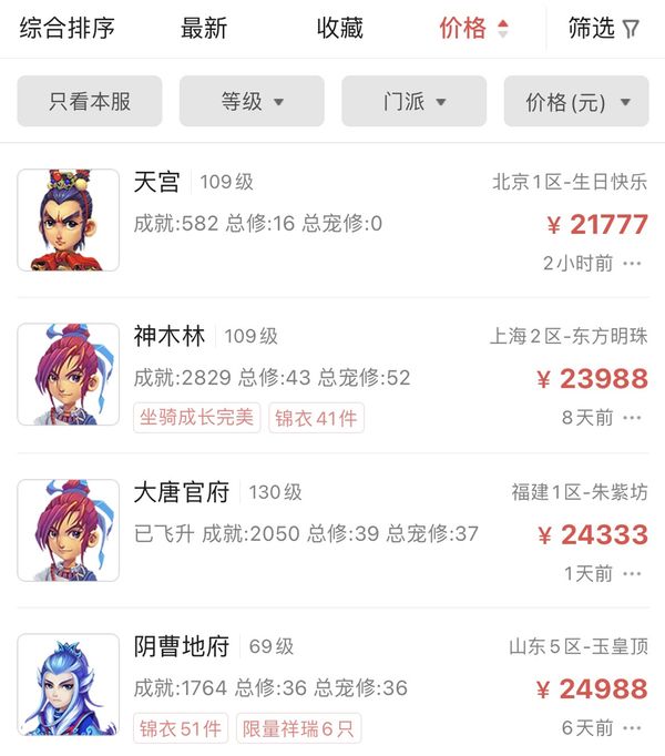 梦幻西游：谁说梦幻要凉？青花瓷锦衣已经突破2W，人气依然很高