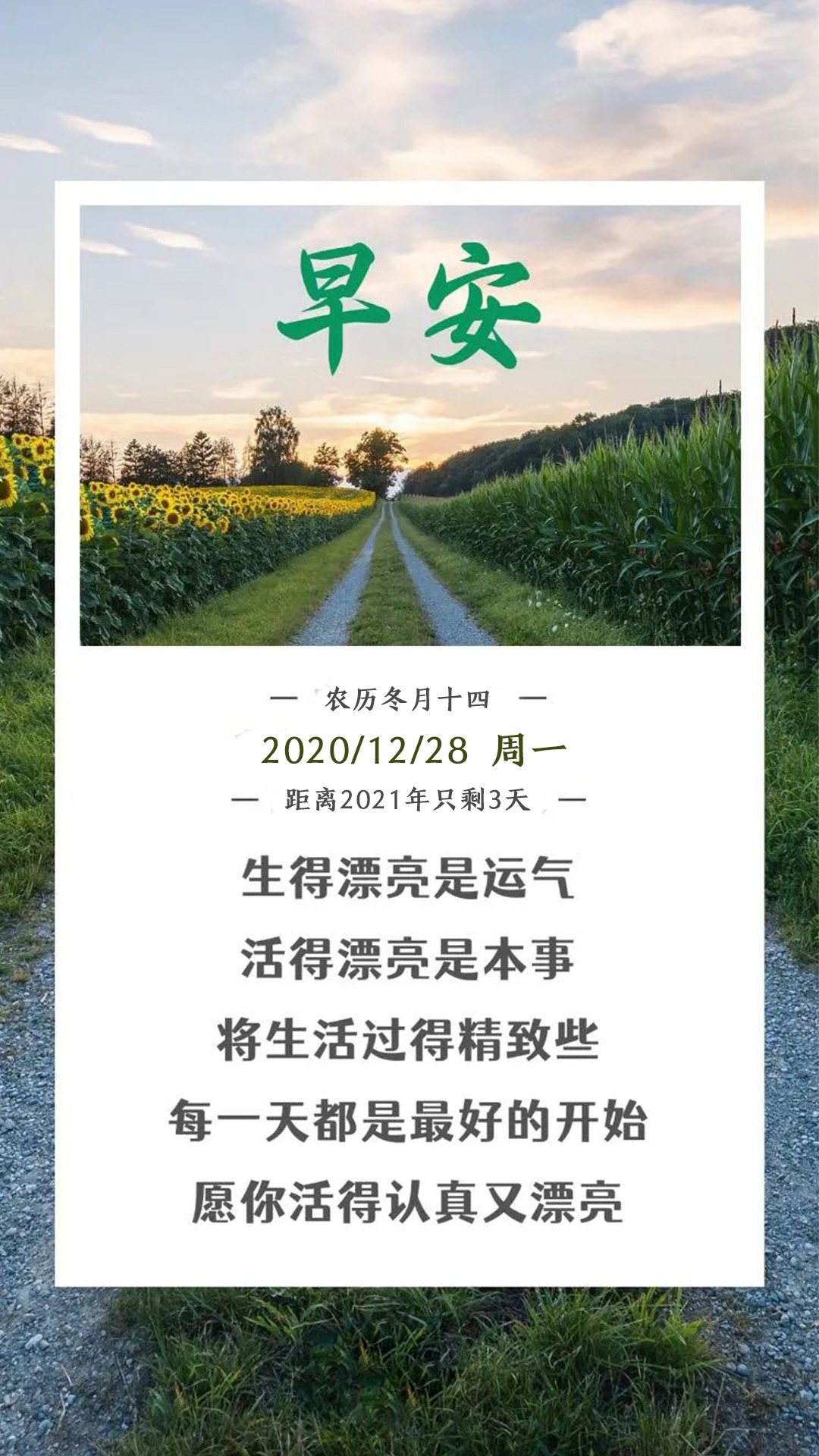 愿你活得认真又漂亮早安新的一周