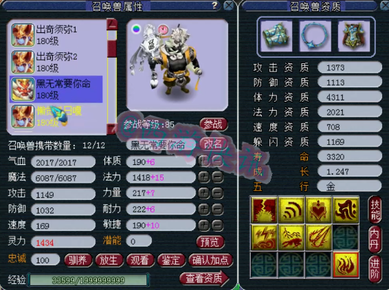 梦幻西游：雄鹰岭服战级别地府展示，160级大特技+各种极品宝宝！