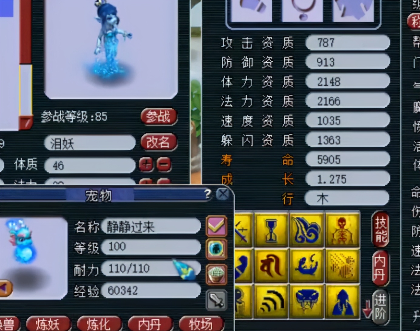 梦幻西游：合宠出15技能净台妙谛宠，差个内丹格子依旧完美