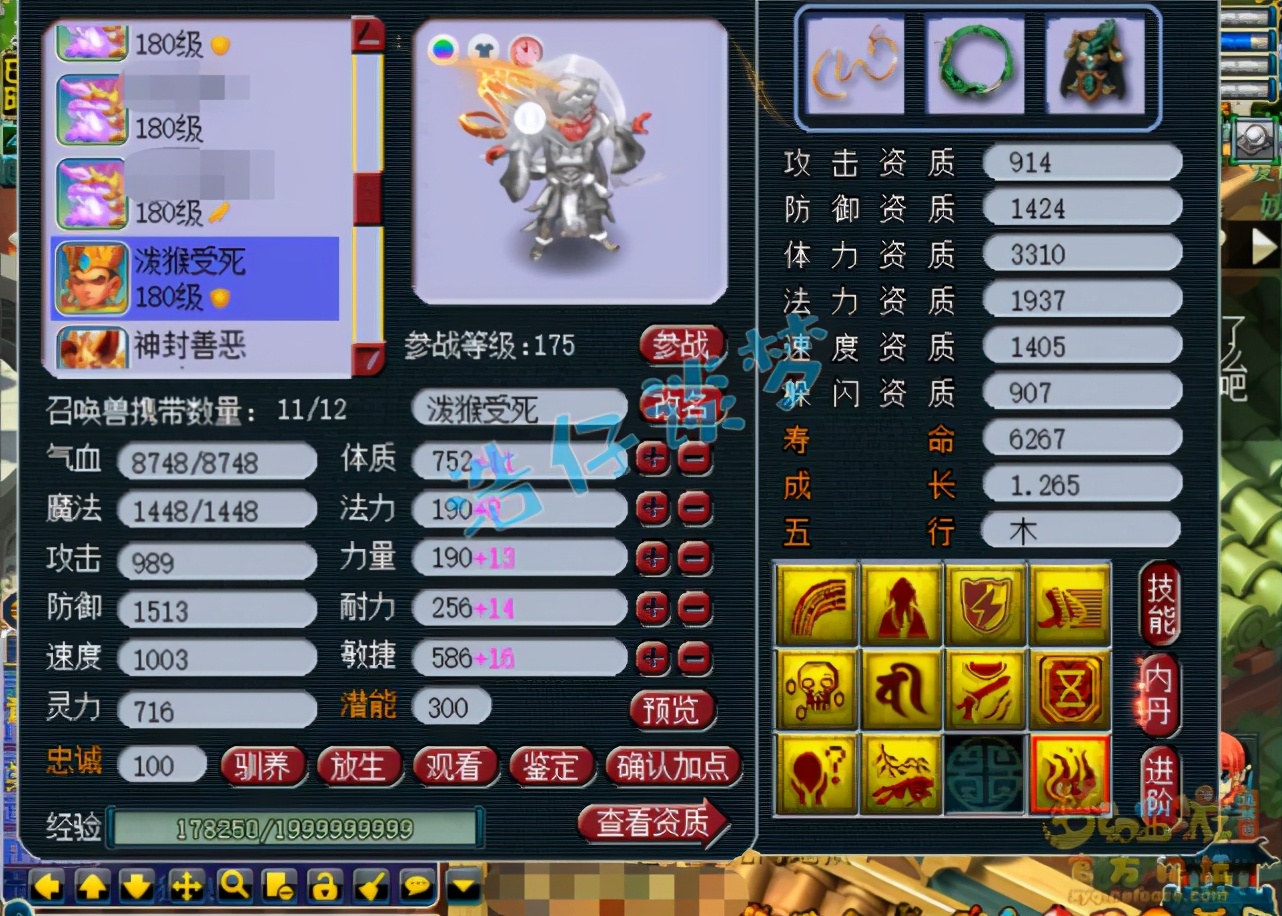 梦幻西游：175一线方寸，16+11愤怒6特技加身，实力不输服战号