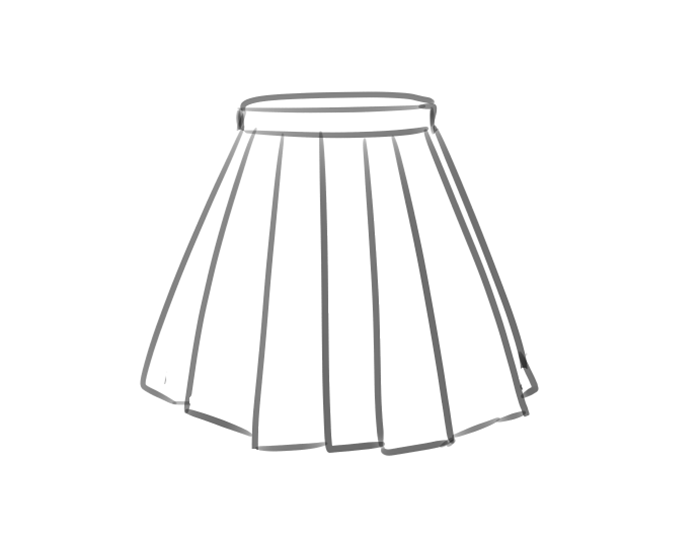 最最最简单的百褶裙画法教程!