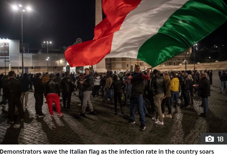 疫情第二波来袭！意大利二次封城 万人上街打砸抢