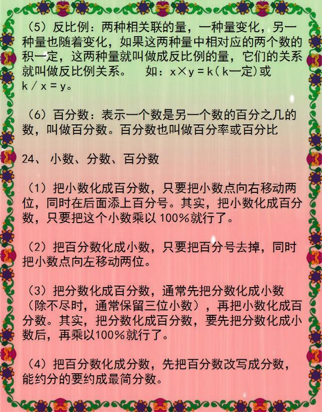 小学1~6年级数学公式！贴在墙上背，包孩子6年次次拿高分！