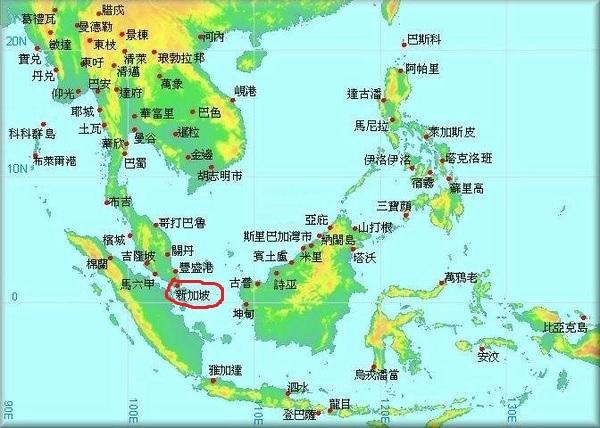 新加坡在世界地图的哪里