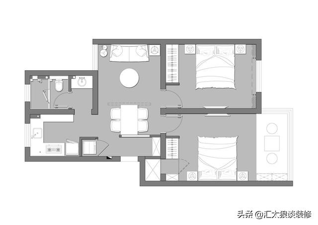 晒65㎡小两房，全屋装修简约而不简陋，空间利用又合理，值得参考
