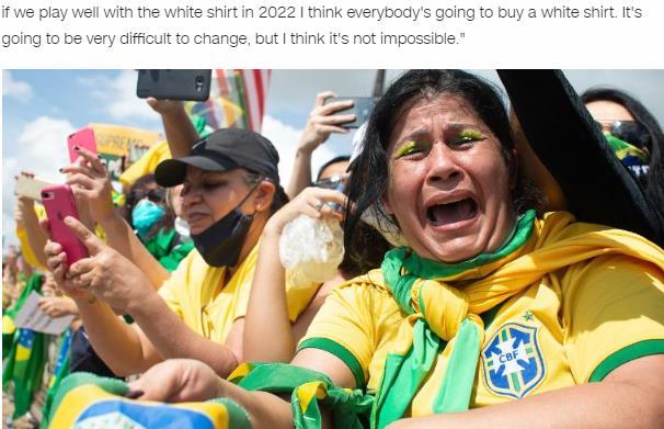 巴西黄色球衣已成国家象征，博索纳罗曾送特朗普一件，新冠死亡人数逾10万，改穿白色球衣就管用啦？