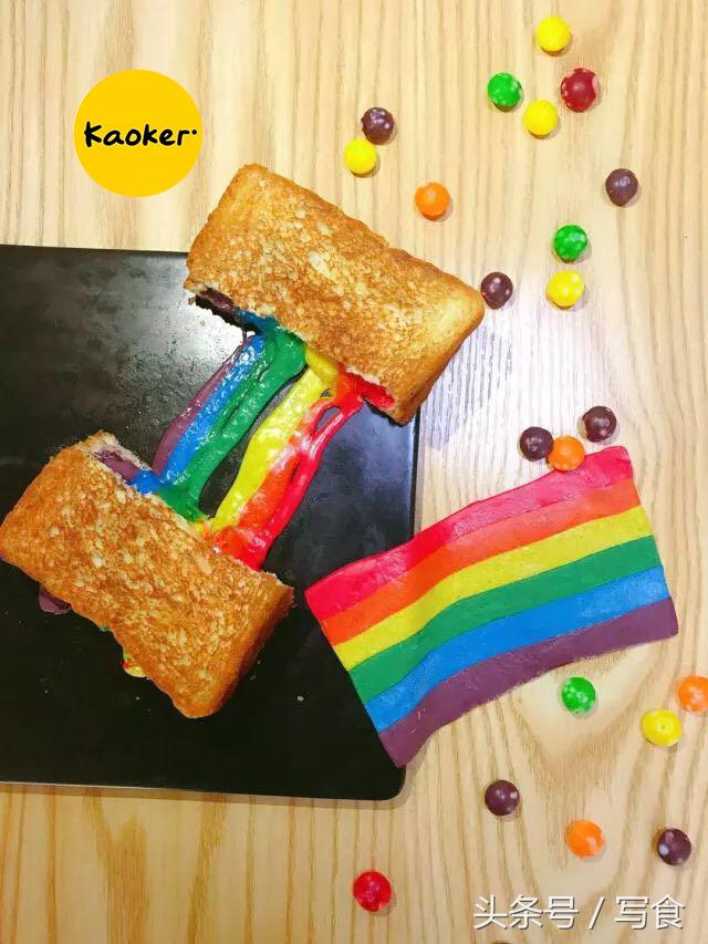 最近面包界流行的非常好看的彩虹吐司做法 全新多层次的味觉感