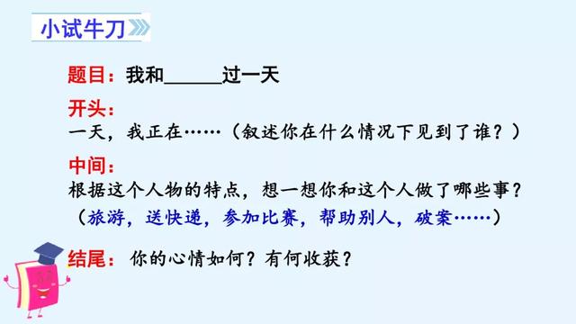 四年级语文上册第四单元习作《我和_____过一天》习作范文与指导