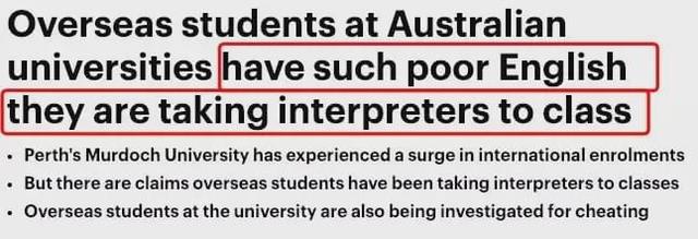 中国留学生英语太烂了！澳教授遭学生投诉，怒称：学校只想着赚钱