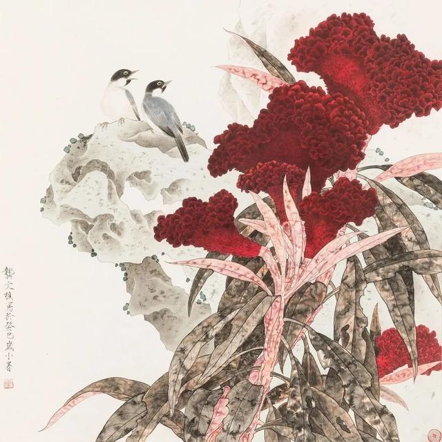 龚文桢 鸡冠花64.5×64.