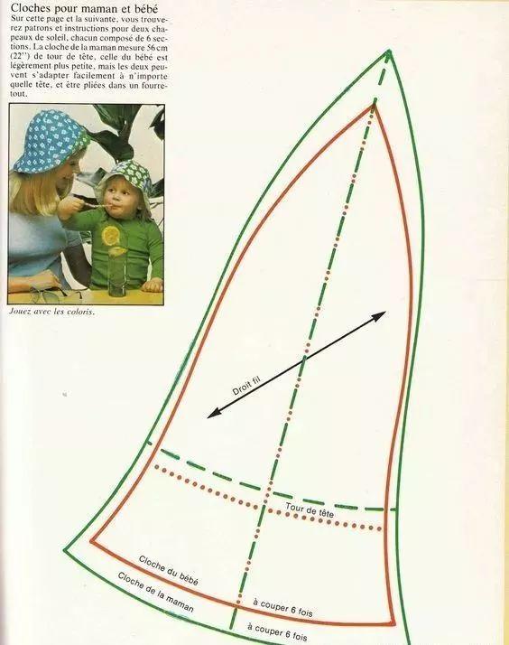 旧衣服碎布剪几片就有了遮阳帽，做几顶全家都适用