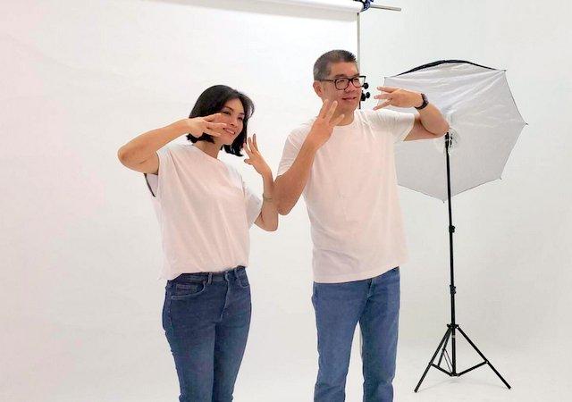 1米7遇到1米9！李眉蓁和连胜文拍宣传照