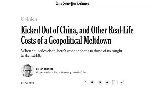 原《纽约时报》驻华记者：我被逐出中国后倍感痛苦的原因