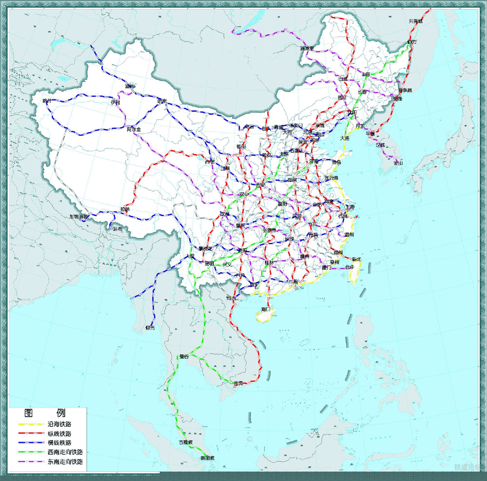 中国高速铁路网2030新八纵八横高铁规划图2020中国高速铁路网高清版