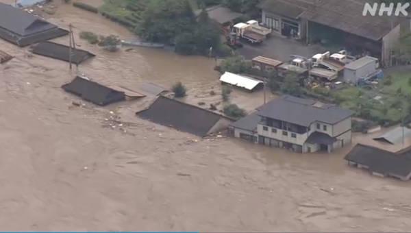日本熊本县发生大规模洪灾，至少9人失踪