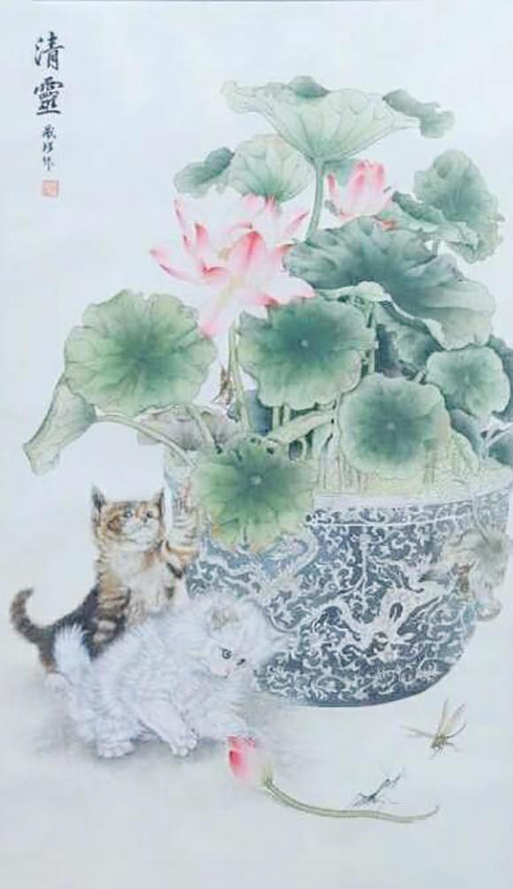 画家燕藏珍 清新雅致 布局浓淡巧妙