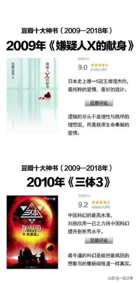 豆瓣十大神书（2009-2018年），收了慢慢看