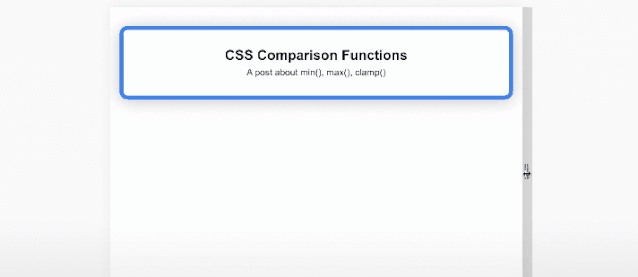 一文学会使用CSS中的 min(), max(), clamp() 以及它们的使用场景