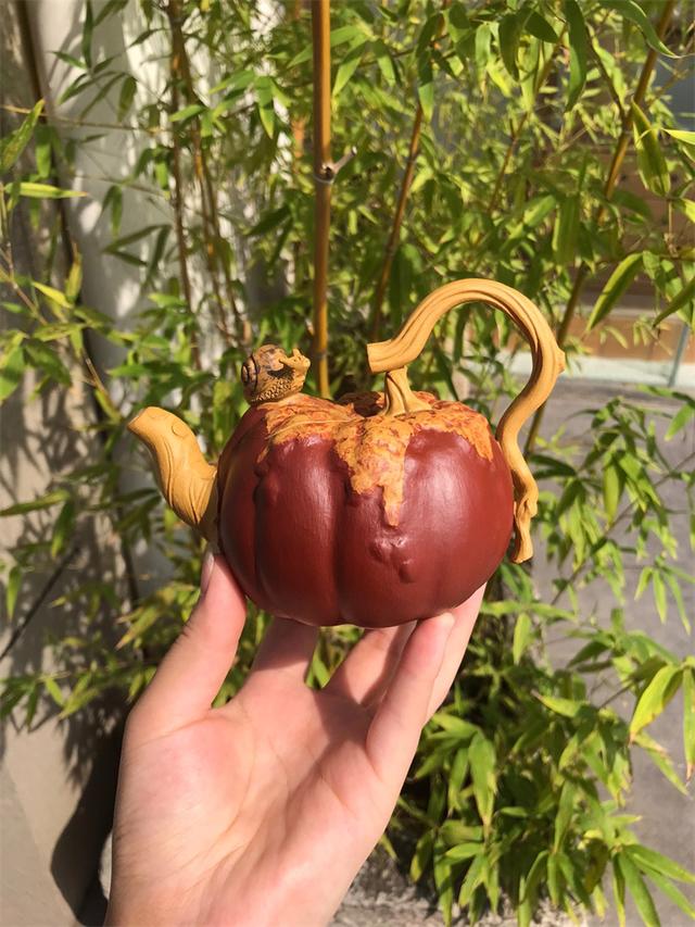 Yixing purple clay pot famous Xu Aiping walks through life with pure handmade purple clay pot