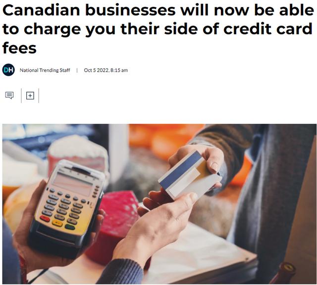 Speechless!Starting tomorrow, paying with a credit card in Canada will