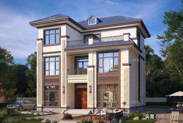 11m x 10m new Chinese-style villa, 7 rooms and 4 halls with terraces ...