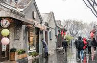 Beijing snowed, ave lane beauty is picturesque, the tourist is glad unceasingly