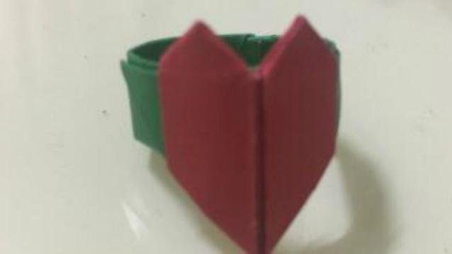心形折纸戒指diy教程