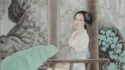 古代美女拿着扇子的诗句
