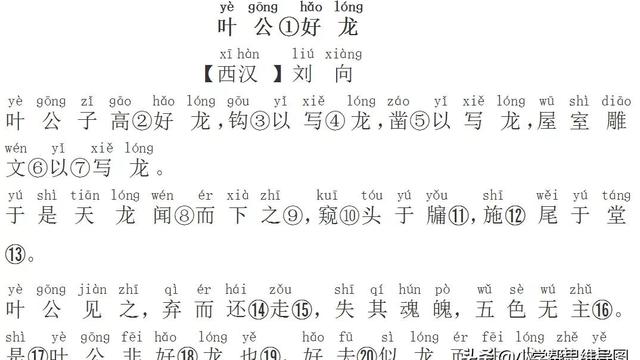 叶公好龙的原文及译文