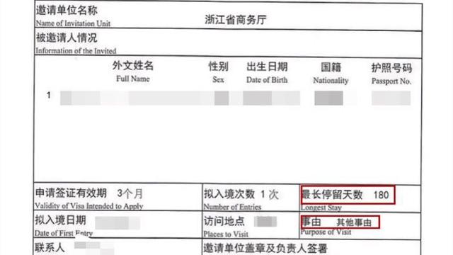 外国人来华的邀请函