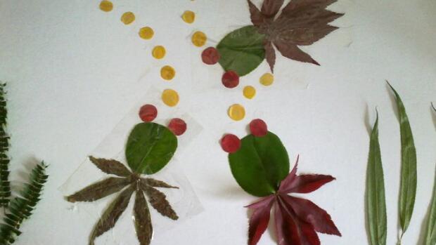 有诗意的树叶贴画