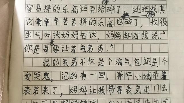 我帮弟弟改作文作文300字