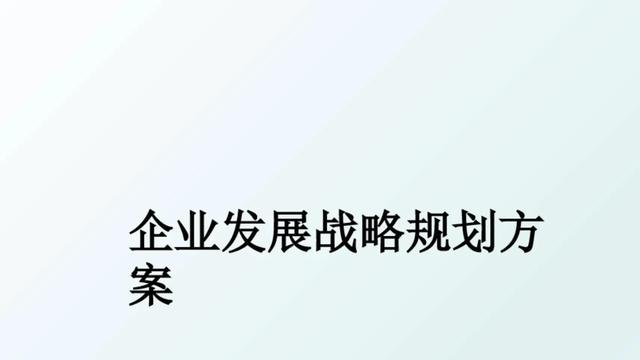 企业发展方案范文