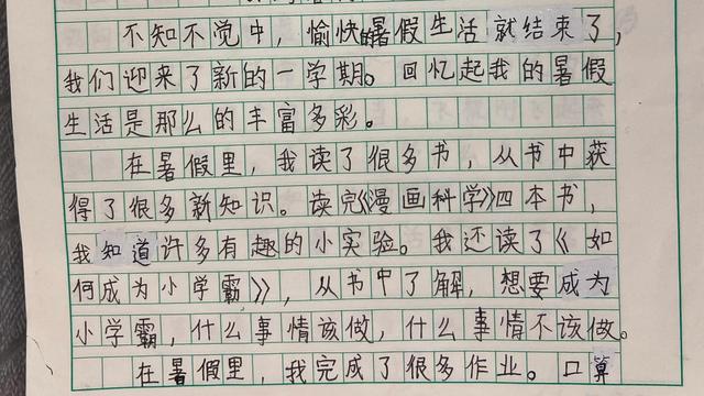 暑假生活小学作文