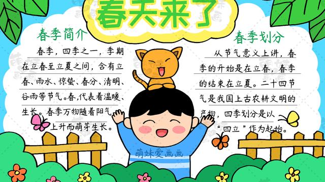 小学生春天来了手抄报内容