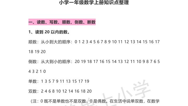 初中一年级上册数学知识点