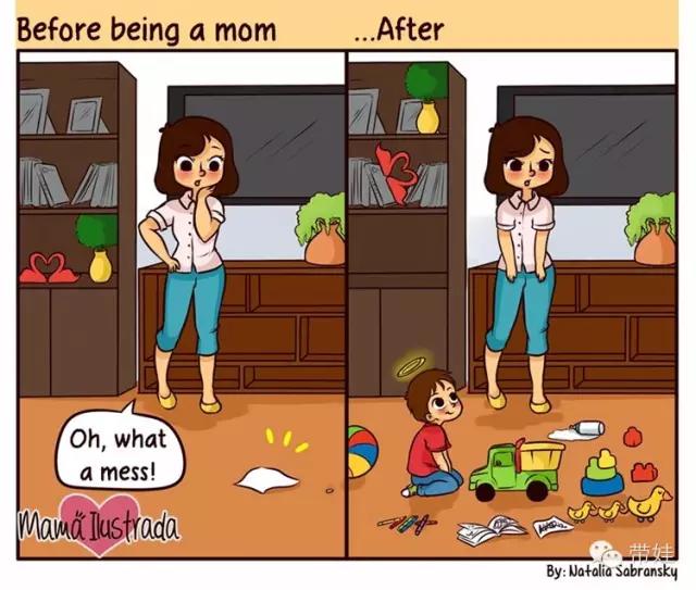 成为妈妈以后的生活，25张爆笑漫画