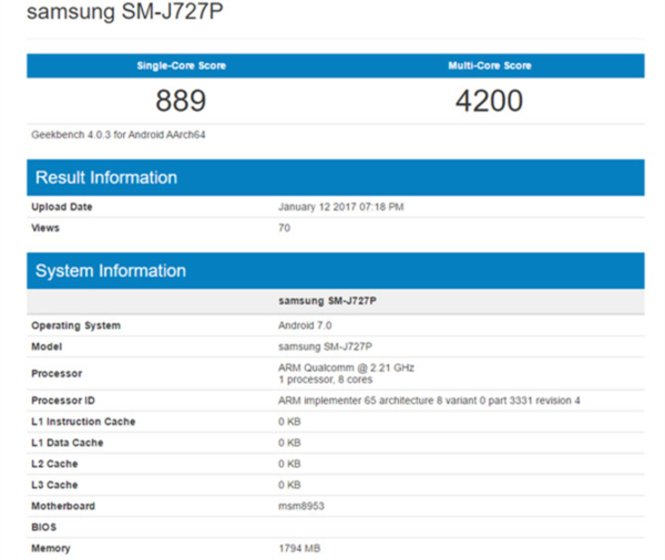 三星新Galaxy J7曝出：2GB运行内存 骁龙626