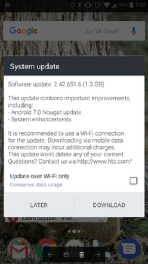 香肠良知：HTC 10升级Android 7.0