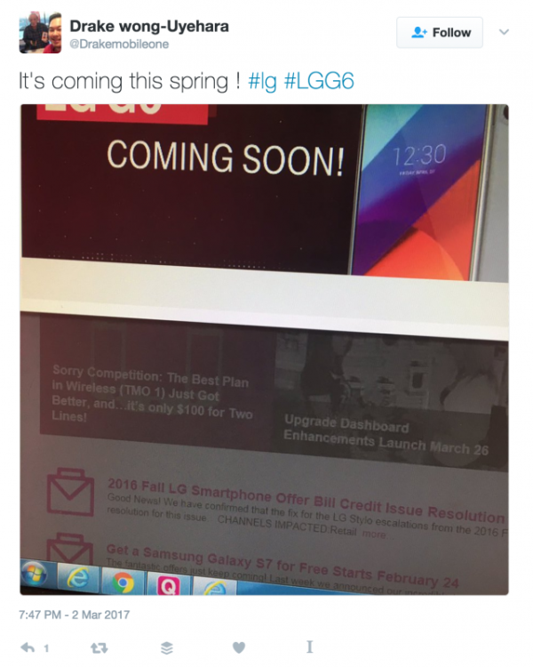 爆料大神:LG G6将于4月7日登陆美国市场