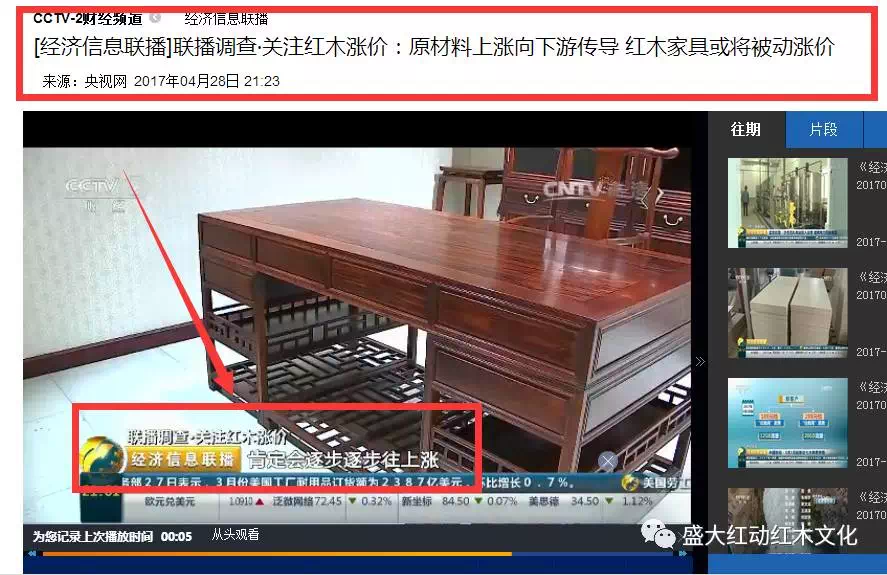 劳动节到了，央视新闻：红木原材料上涨向下游传导 家具被动涨价
