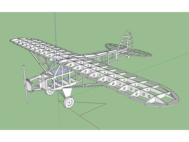 单翼飞机模型激光雕刻图纸 cad平面图纸 dwg格式