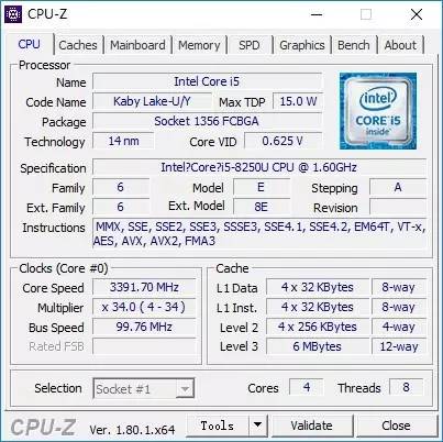 8代酷睿首测，4核8线程！i5 8250U移动CPU