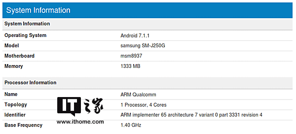 最新款三星Galaxy J2亮相：1.5GB运行内存