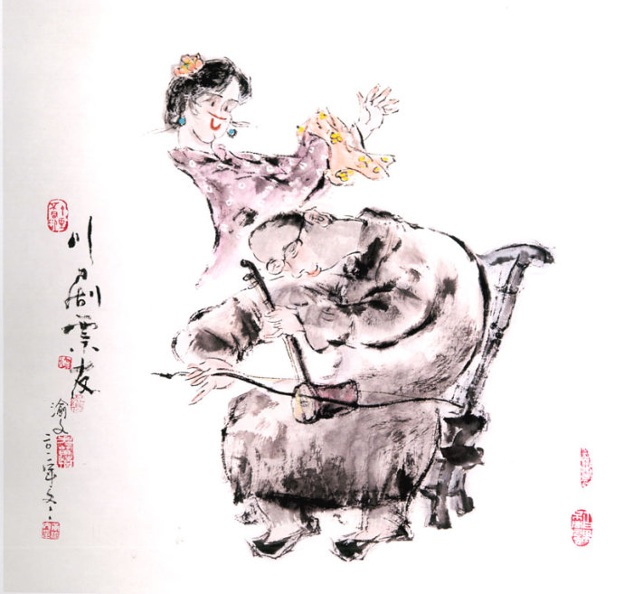 天天漫画网:漫画家黄渝文《巴蜀童瑶风情水墨漫画》