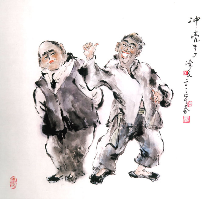 天天漫画网:漫画家黄渝文《巴蜀童瑶风情水墨漫画》
