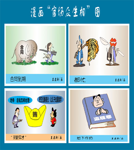 天天漫画网:王建新漫画《五彩斑斓的无声语言》