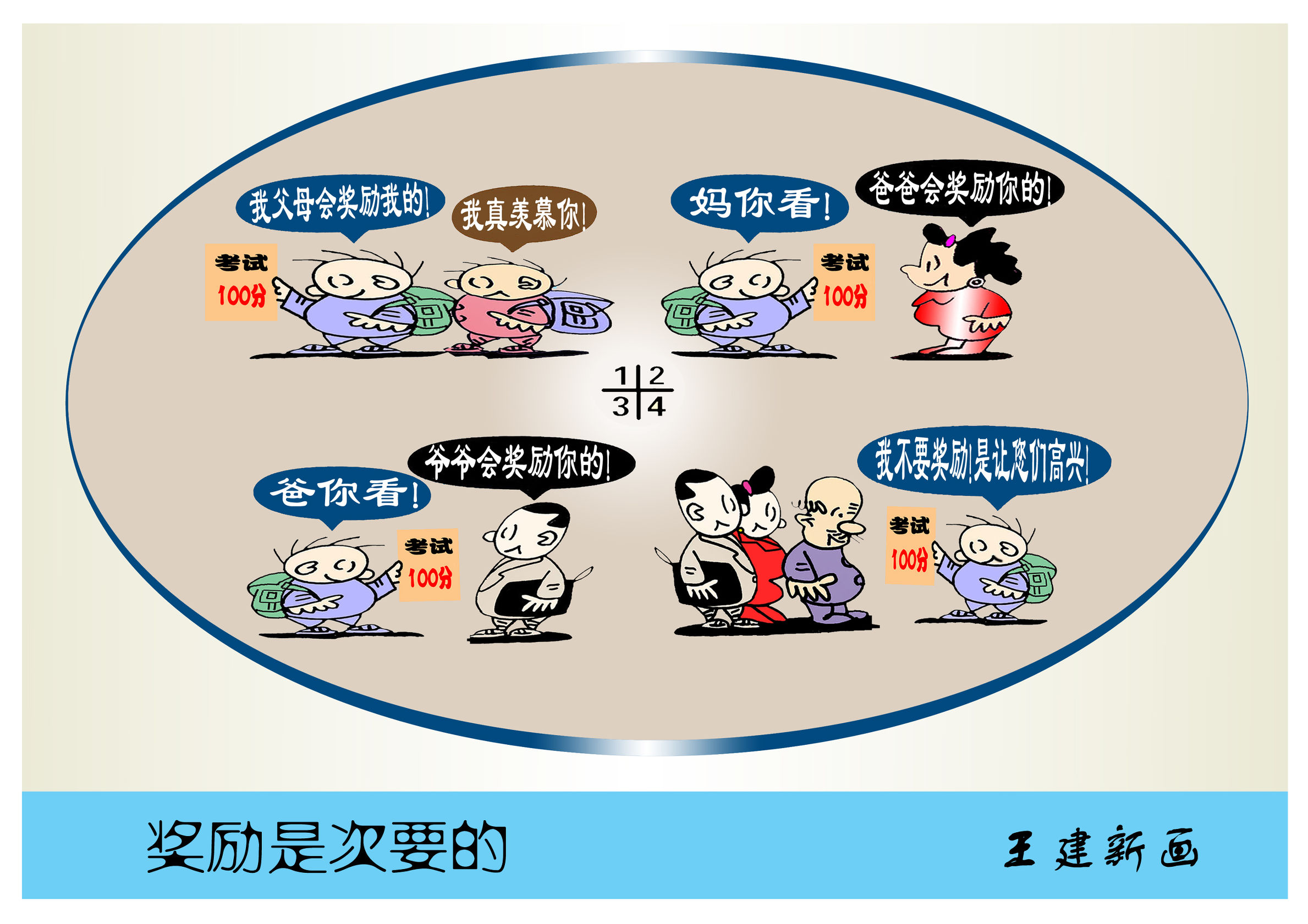 天天漫画网:王建新漫画《五彩斑斓的无声语言》